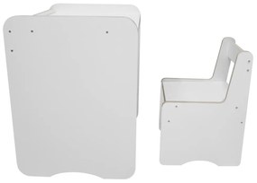 Conjunto Mesa Mesinha E Cadeira Infantil Dora de Madeira MDF Branco