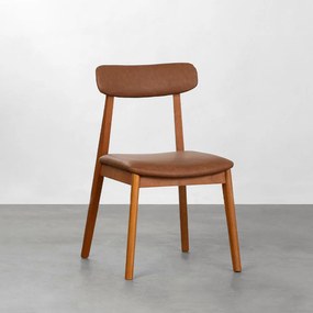 Cadeira Nord Estofada PU Cognac - Cadeira Nord Estofada PU - Cognac