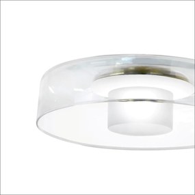 Arandela Bol Ø25,5X09Cm Vidro E Metal Alumínio 01Xled 5,5W 2700K - Old... (COBRE FOSCO, CRISTAL (Transparente))