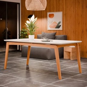 Mesa De Jantar 6 Lugares 1.8 Detroit Off White/Nature - Tebarrot Móveis