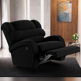 Poltrona do Papai Sala de Cinema Reclinável Kylie Manual Veludo Preto G23