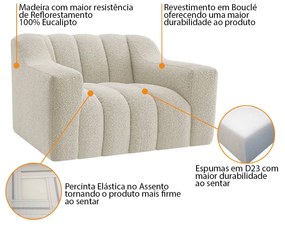 Kit 02 Poltronas Luxo recepção Sala Elegance Bouclé