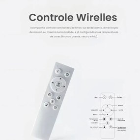 Plafon Hoop 72W Multicolor Branco Bivolt 38X38 | Opus Hm 82901 (Dourado)