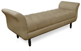 Recamier Olinda Suede 160 cm Pés Torneados Tabaco - D'Rossi - Marrom Rato
