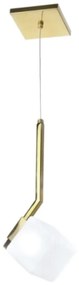 Pendente Golf Vidro Quadrado 09X36X17Cm Metal E Cubo 01Xg9 | Old Artis... (GRAFITE / COBRE FOSCO, FOSCO (BRANCO))