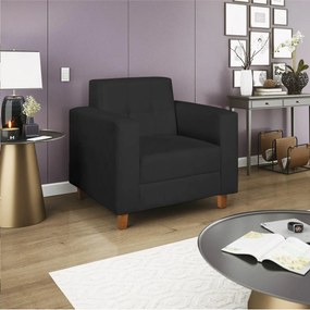 Poltrona Decorativa Denver Corano Preto - ADJ Decor