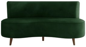 Sofá Living 2 Lugares 160cm Aang Pés Palito Veludo Verde G33 - Gran Belo