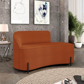 Sofá 2 Lugares Orgânico 140cm Pé Ferro Preto Morgan Bouclê - Terra - Terra