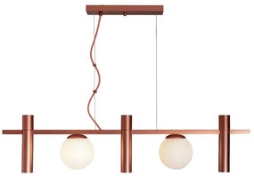 Pendente Miscela 12X20X85Cm Tubo E Globo Ø12Cm 3Xmr11 / 2Xg9 - Usina 1... (BT - Branco Texturizado, Fosco (Branco))