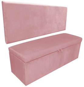 Kit Calçadeira e Painel Clean 140 cm Suede Rosê D'Rossi
