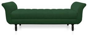 Recamier Olinda Veludo 160 cm Pés Torneados Castanhos - D'Rossi - Verde