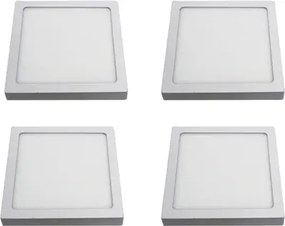 Kit 4 Plafons Led Sobrepor Quadrado 18W Yamamura