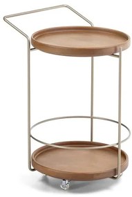 Carrinho Bar Ritz Carvalho Natural Base Champagne - 78962 Sun house