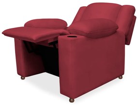 Poltrona Papai Manchester Reclinável Veludo Vermelho