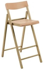 Banqueta Dobrável Alta com Encosto Tramontina Potenza Camurça Madeira Tauari Natural