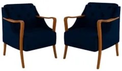 Kit 2 Poltronas Decorativas para Sala de Estar Capitonê Lapa Z32 Velud