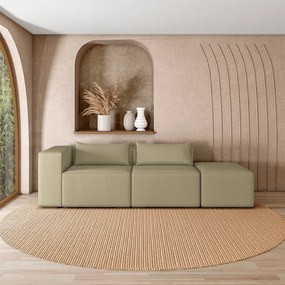 Sofá Versátil Sala de Estar Atlanta 338cm Modulado Bouclê Bege Escuro G52 - Gran Belo