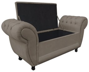 Recamier Baú Londres 1,20 m Suede D'Rossi - Marrom Rato
