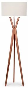 Luminaria de Chão Livorno Cupula Algodão Cru com Estrutura Imbuia 198 cm - 72648 Sun House