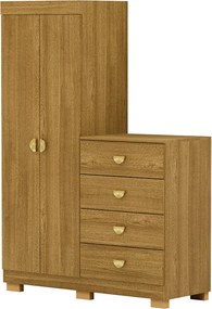 Cômoda Roupeiro Allure 4 Gavetas 2 Portas com Prateleiras Nature G98 - Gran Belo