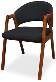 Poltrona Decorativa Suellen Linho Preto