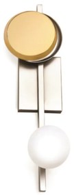 Arandela Eclipse Linear Mista 13X14X40Cm Disco Metal Aluminio E Globo... (PRETO, 110V)