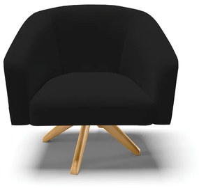 Poltrona Decorativa Giratória MA30 Stella Linho D03 - D'Rossi - A79 Preto