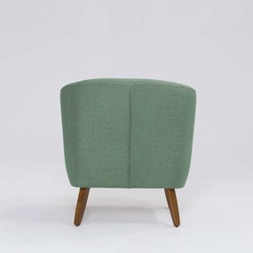 Poltrona Decorativa Milão D07 Pés Madeira Linho Mescla Verde D07 - D'Rossi