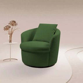 Kit 2 Poltronas Base Giratória Sala de Estar Portofino Linho Rústico Verde Musgo G92 - Gran Belo