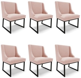 Cadeira Sala de Jantar Industrial Preto kit 6 Liz Bouclê D03 - D'Rossi - Rose