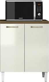 Balcão Cozinha com Tampo 70cm com 2 Portas Joana Atacama/Off White A09 - D'Rossi