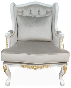 Poltrona Berger Clássica Capitonê Madeira Entalhada Design Clássico Peça Artesanal