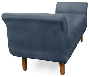Recamier Olinda Suede 160 cm Pés Chanfrado Castanhos - D'Rossi - Azul Marinho
