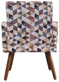 Poltrona Decorativa Pérola Pés Palito Suede Estampado - Sheep Estofados