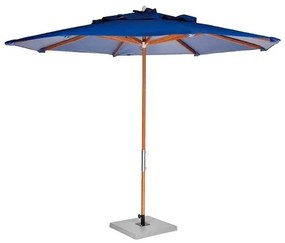 Ombrelone Leblon Azul Marinho em Madeira 2,40 MT (LARG) Base 65x65 cm Central com Tecido Bagun - 44317 Sun House