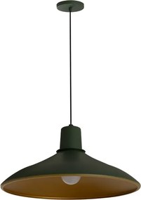 Pendente Aluminio Verde E Dourado Chapeu Chines