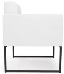Poltrona Base Industrial Preto Kit 2 Ana Sintético Branco - Ibiza