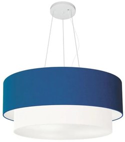 Lustre Pendente Duplo Cilíndrico Vivare Md-4082 Cúpula Tecido 60x50cm - Bivolt