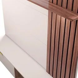 Painel Bancada Suspensa Para TV até 60 Pol. 160cm Ripado Palmas C05 Of