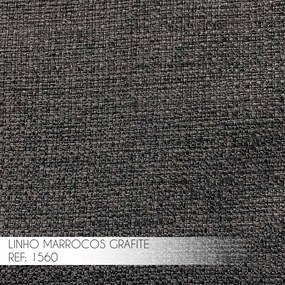 Poltrona Decorativa Sala de Estar Abel Base de Ferro Preto Linho Grafite G41 - Gran Belo