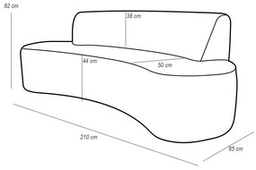 Sofá 3 Lugares Sala de Estar 210 cm Bélgica Veludo Azul Marinho G15 - Gran Belo
