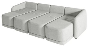 Sofá Cama Modulado Retrátil e Reclinável Decorativo Varsóvia 436cm Linho Cinza G33 - Gran Belo