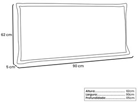 Painel Estofado Cama Solteiro Nápoles SPZ 90cm Suede