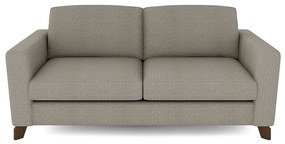 Sofá Sala de Estar Living 3 Lugares 240cm Presley Pés Madeira Linho Cinza Claro G52 - Gran Belo