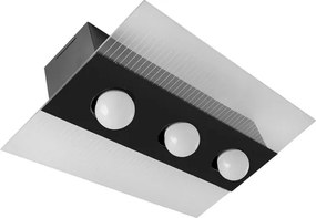 Plafon De Sobrepor Retangular Aluminio Monaco - PRETO