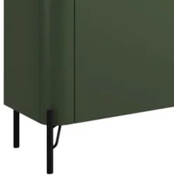 Rack TV 85 Pol 260cm 4 Portas Lisas Blen Musgo/Preto I06 - Mpozenato