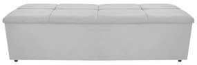 Calçadeira Munique 140 cm Casal Suede Branco - ADJ Decor