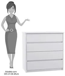 Cômoda 4 Gavetas Blank F04 Branco Mpozenato
