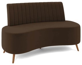 Sofá 2 Lugares Living 135Cm Pé Palito Maraú Veludo K01 - D'Rossi - Marrom
