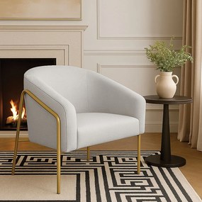 Poltrona Sala Industrial Alta Dourado Stella Linho D03 - D'Rossi - Cinza